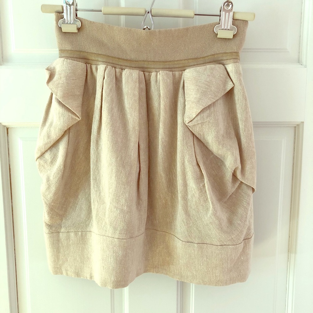 Gold above knee skirt